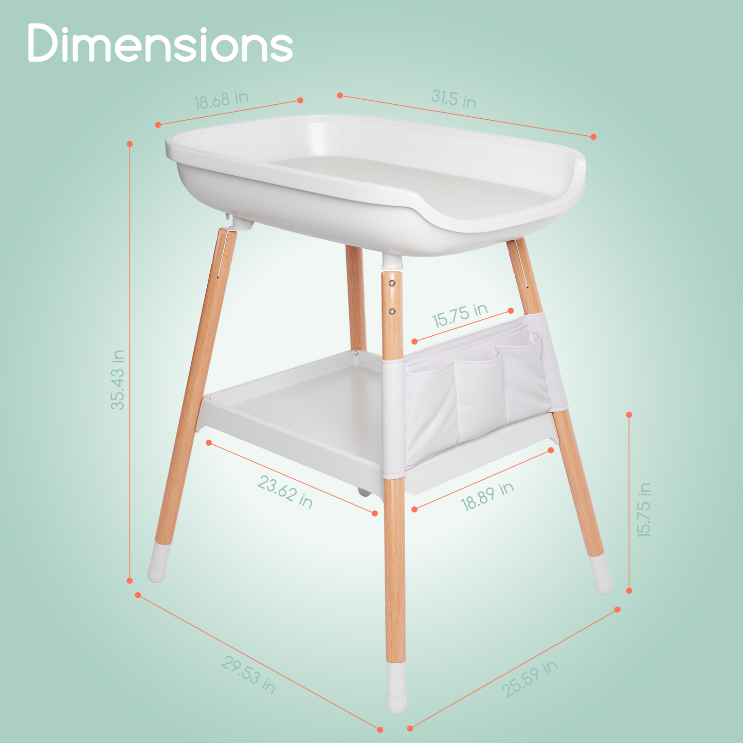 Deluxe Diaper Changing Table (Changing Pad Included)