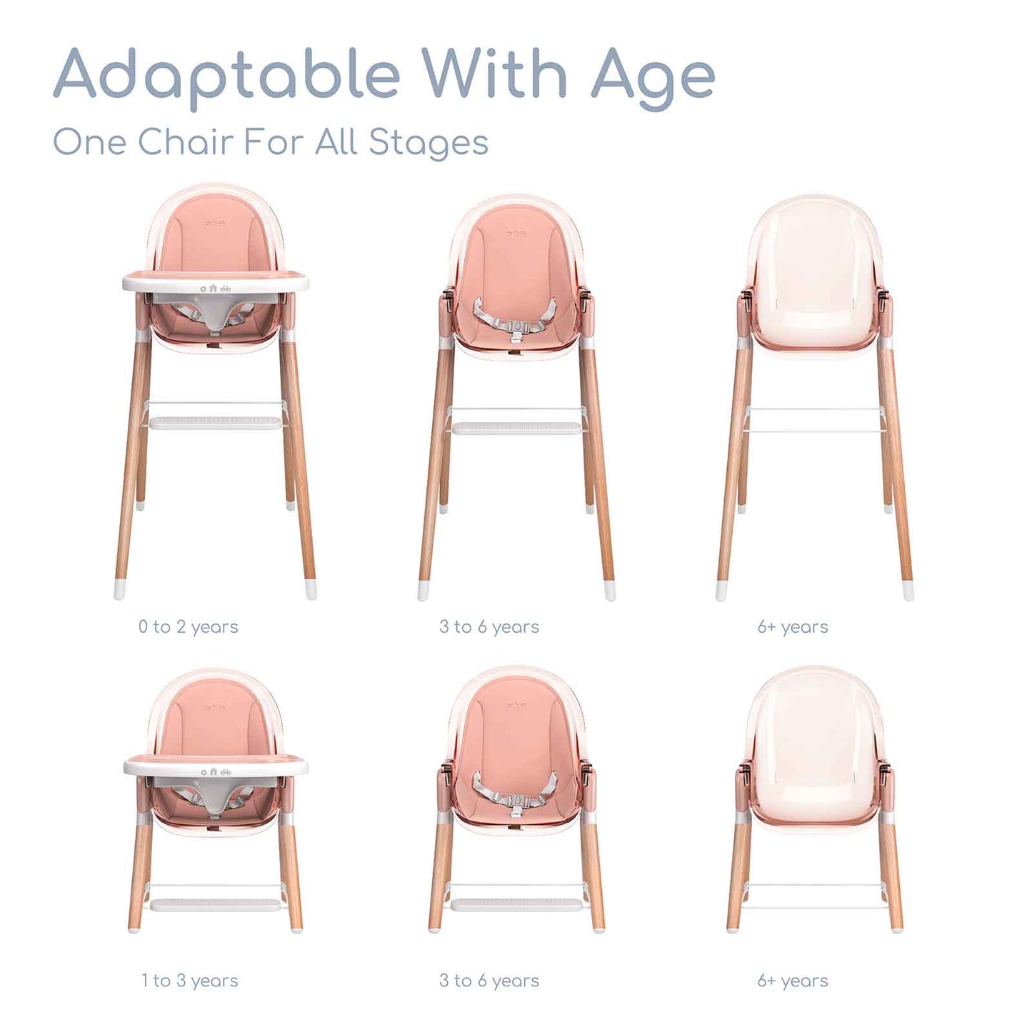 Children of Design 6 in 1 Deluxe High Chair with Cushion