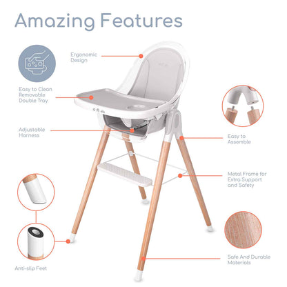 Children of Design 6 in 1 Classic High Chair with Cushion